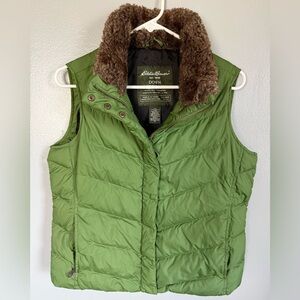 Eddie Bauer Women’s Goose Down Vest with Faux Fur Collar